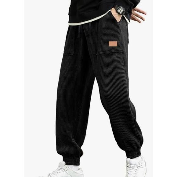 Mens Corduroy Joggers Drawstring Waist with Pockets size XL - Picture 2 of 6